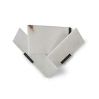 Geometric Origami Alabaster Wall Sconce with Black Metal Accents
