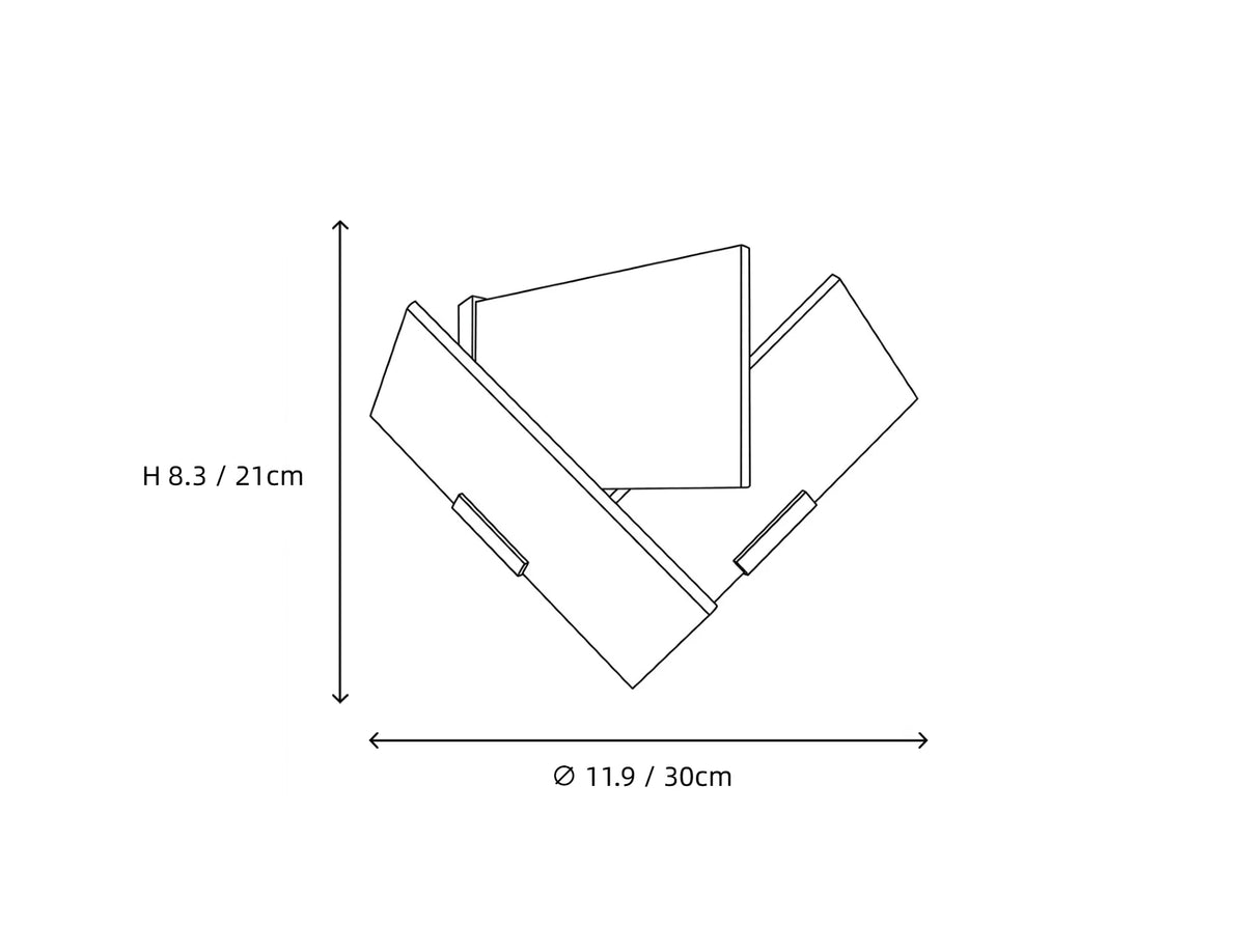 Geometric Alabaster Wall Sconce Dimension Line Art Diagram