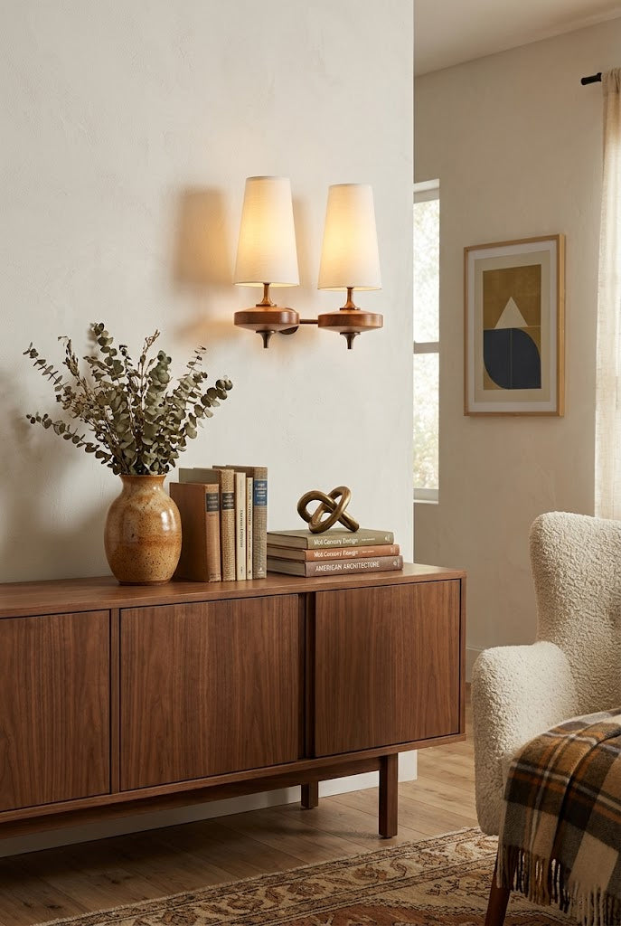 Modera Dual Walnut Sconce