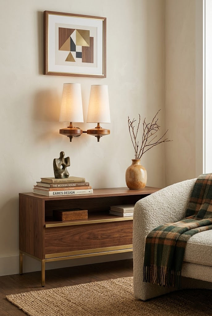 Modera Dual Walnut Sconce