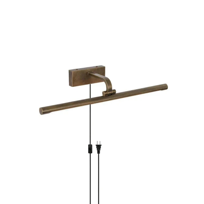 Modern Brass Plug-in Picture Light and Wall Sconce on Pure White Background