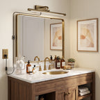 Modern Brass Vanity Light Over Bathroom Sink