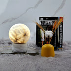 Modern Round Base Alabaster Sphere Table Lamp in Home Office Workspace