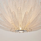 Close Up View of Feather Art Glass Petals and Internal Lighting