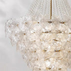 Close Up View of Upper Crystal Beads and Brass Canopy
