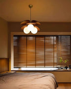 Modern Wood Pendant Light in Cozy Bedroom Setting