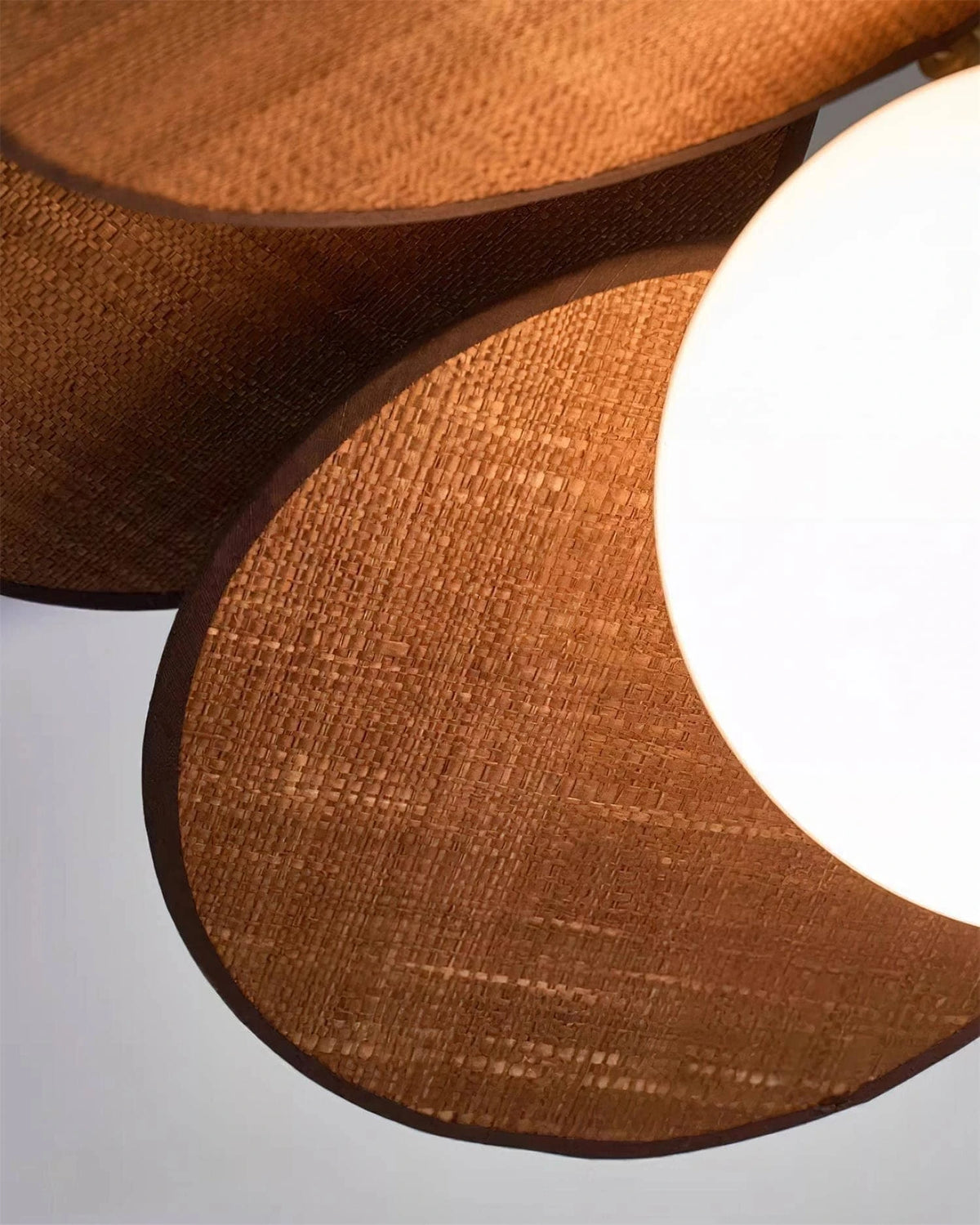 Close Up View of Wooden Textured Petals and Spherical Glass Globes