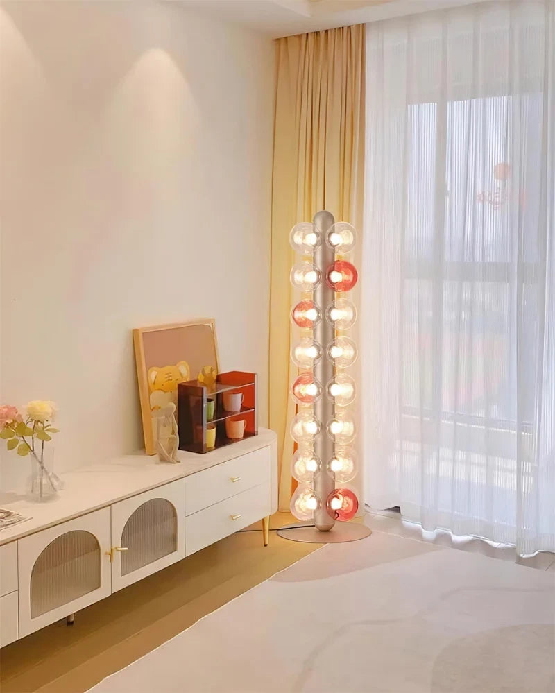 Multi-Globe Floor Lamp in Contemporary Living Room Corner