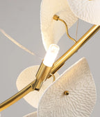 Detail View of Central Brass Stem and Internal Lighting