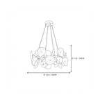 Modern Cascading White Round Plate Art Glass Chandelier Style A Line Art Dimension Diagram