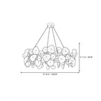 Modern Cascading White Round Plate Art Glass Chandelier Style C Line Art Dimension Diagram