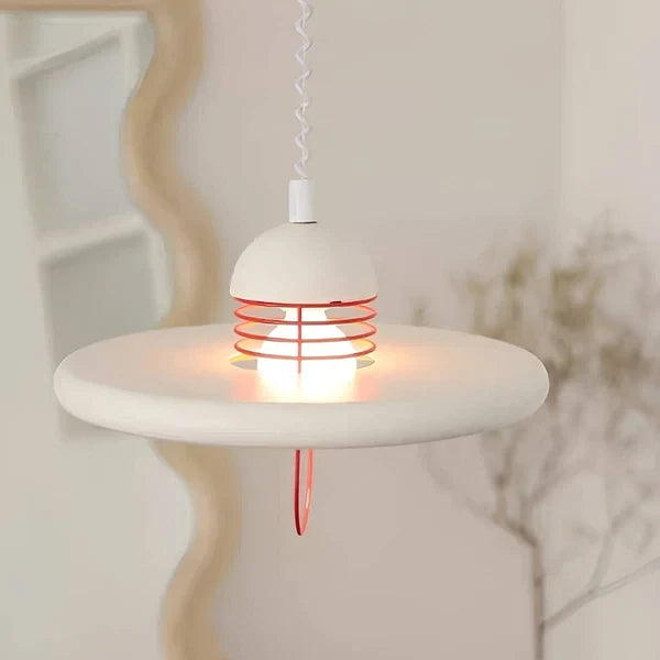 Illuminated Modern White Pendant Light Studio Display