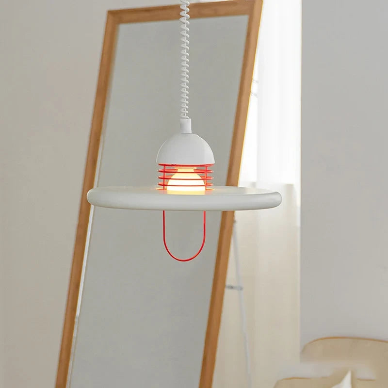 Modern White Pendant Light Near Full Length Mirror