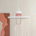Modern White Disc Pendant Light in Minimalist Interior Setting