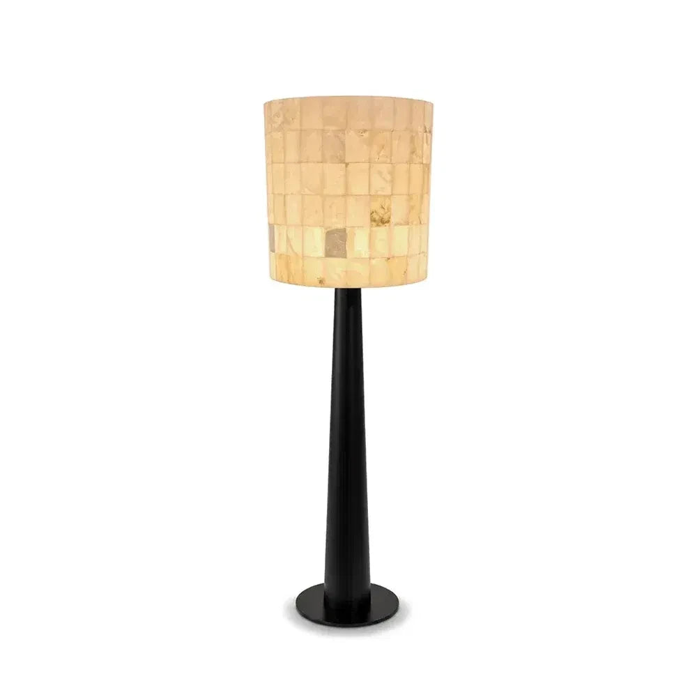 Illuminated Alabaster Mosaic Shade Floor Lamp Studio Display