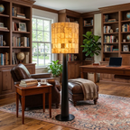 Modern Alabaster Floor Lamp in Executive Home Office