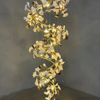 Illuminated Modern Grand Spiral Gold Branch Chandelier Studio Shot