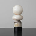 Modern Alabaster Stacked Globe Accent Table Lamp Studio Product Shot