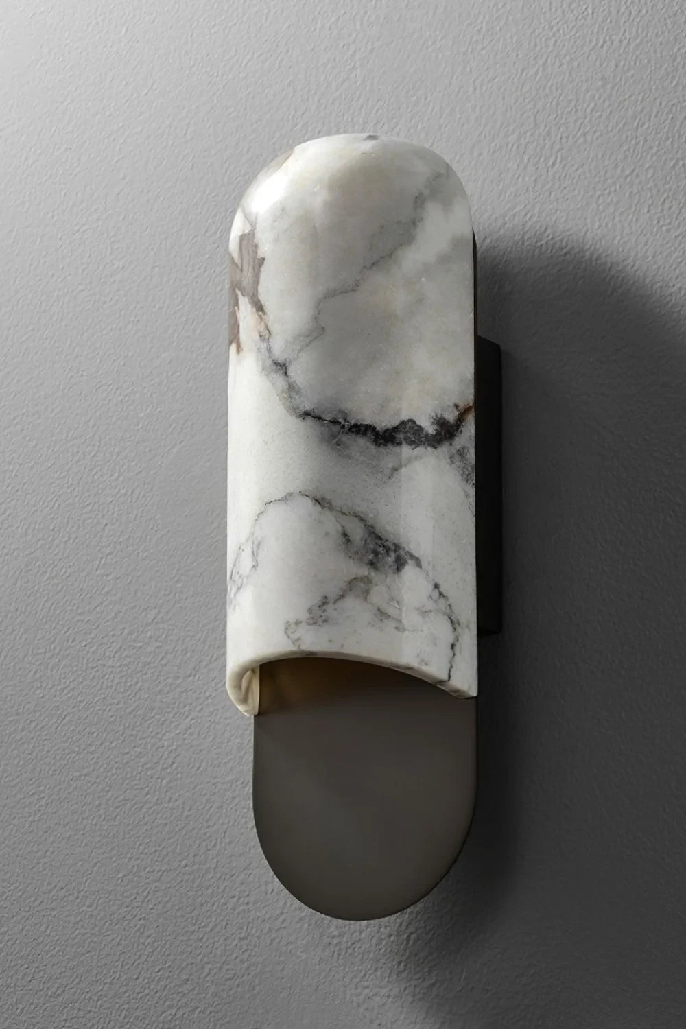 Illuminated Modern Brass Alabaster Wall Sconce Studio Display