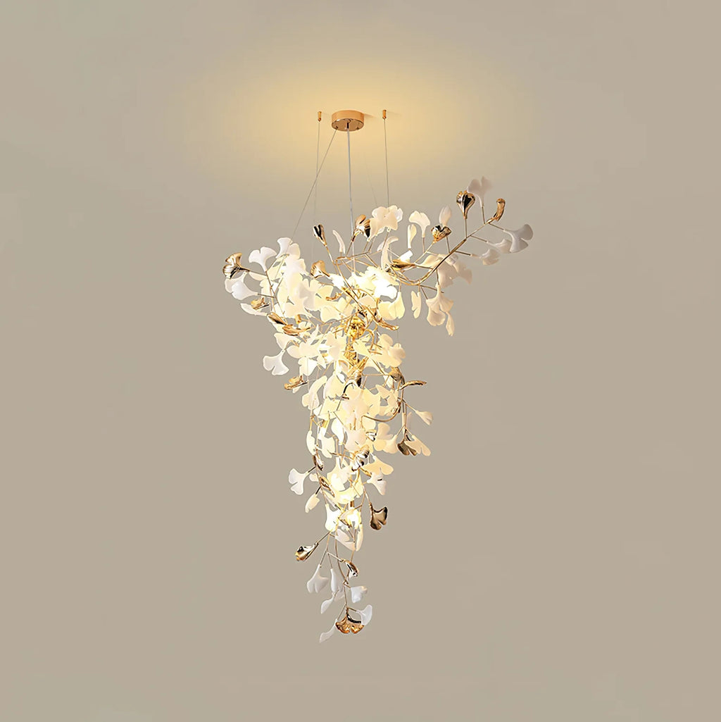 Illuminated Modern Grand Luxury Gold Branch Chandelier Studio Shot