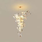 Illuminated Modern Grand Luxury Gold Branch Chandelier Studio Shot