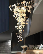 Modern Grand Luxury Chandelier in Open Stairway Interior