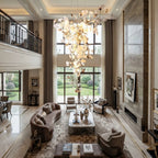 Modern Grand Luxury Ginkgo Leaf Chandelier in Villa Living Room