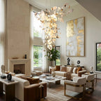 Modern Grand Luxury Chandelier in Vaulted Living Area