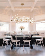 Modern Gold Branch Chandelier in Classic Dining Room