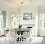 Modern Luxury Gold Branch Chandelier in Bright Dining Room