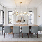 Modern Luxury Gold Branch Chandelier Over Dining Room Table