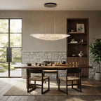 Modern Textured Art Glass Chandelier in Open Plan Living Space