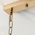 Close Up View of Brass Canopy and Chain Mounting for Art Glass Chandelier