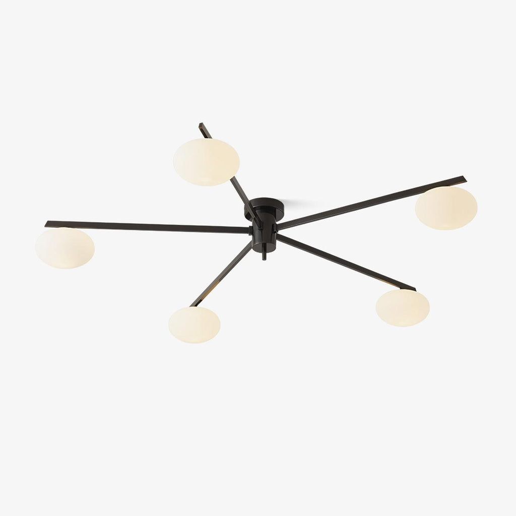 Multi-Arm Brass Glass Chandelier
