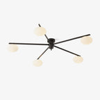Multi-Arm Brass Glass Chandelier