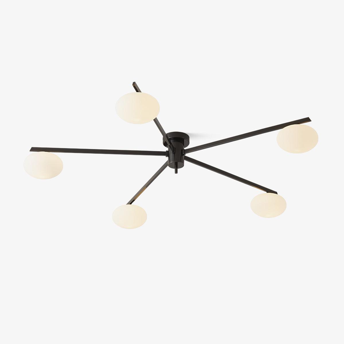 Multi-Arm Brass Glass Chandelier