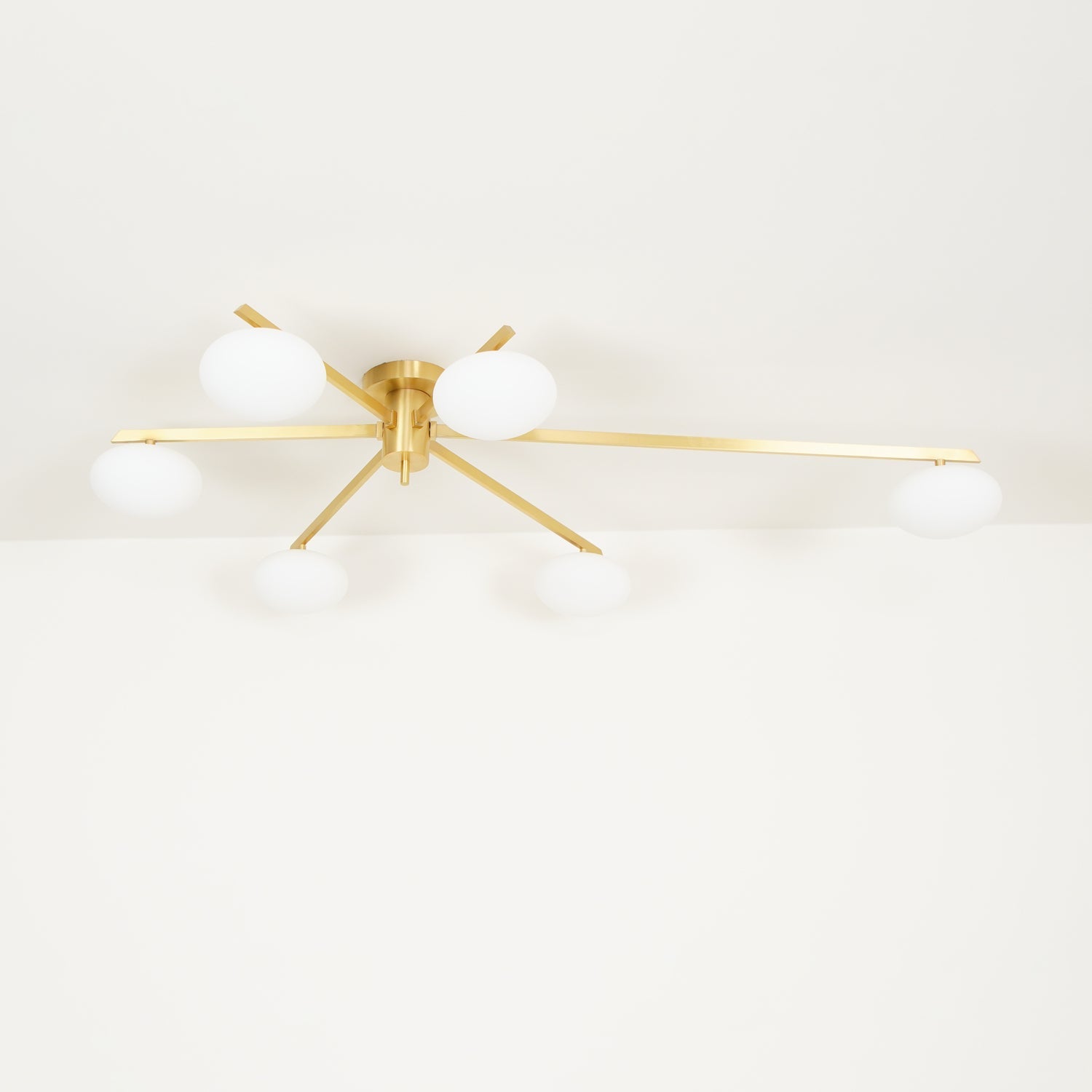Multi-Arm Brass Glass Chandelier