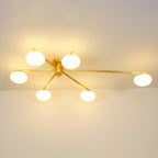 Multi-Arm Brass Glass Chandelier