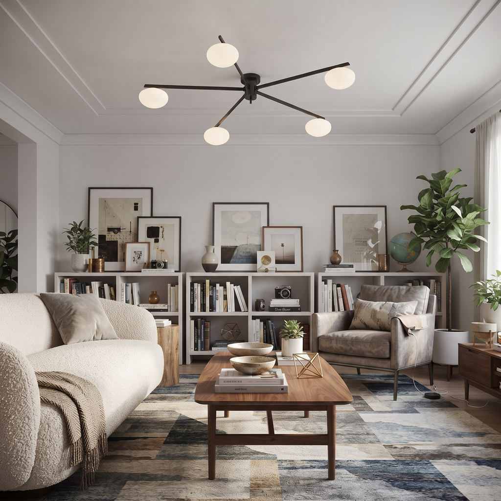 Multi-Arm Brass Glass Chandelier