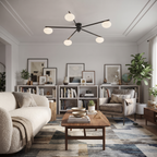 Multi-Arm Brass Glass Chandelier