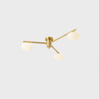 Multi-Arm Brass Glass Chandelier