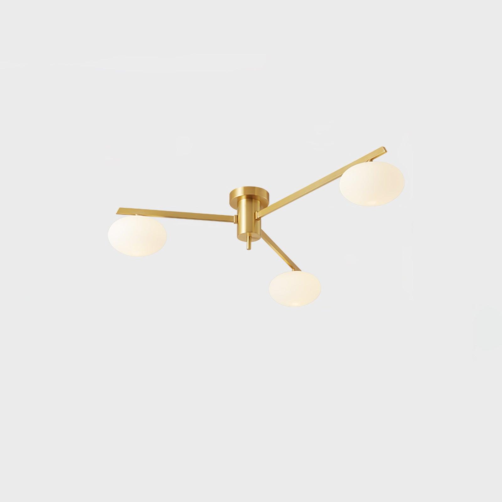 Multi-Arm Brass Glass Chandelier
