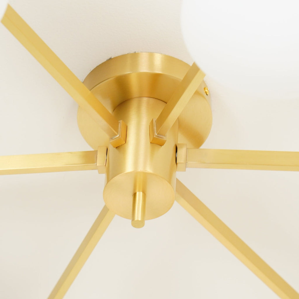 Multi-Arm Brass Glass Chandelier