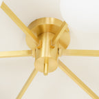 Multi-Arm Brass Glass Chandelier
