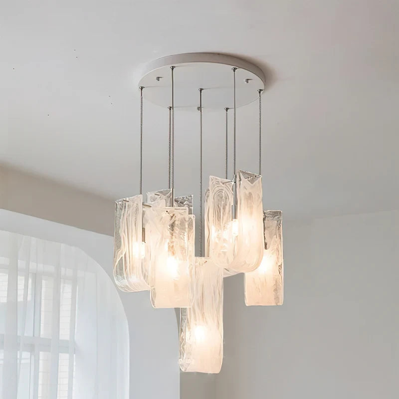 Studio Display of Small Multi-Light Art Glass Ceiling Light