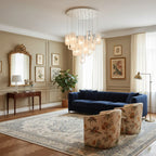 Modern Art Glass Chandelier in Stylish Living Space
