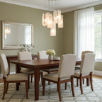Modern Art Glass Chandelier in Bright Dining Room