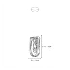 Single Art Glass Pendant Light Line Art Dimension Diagram