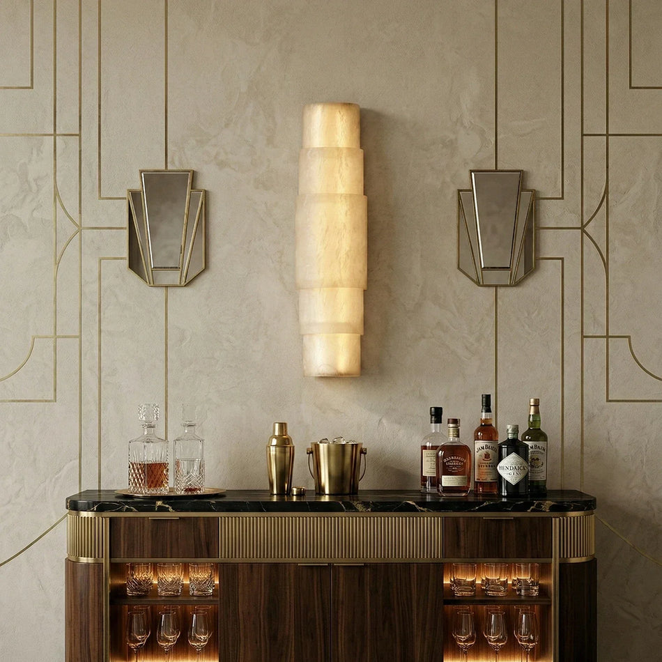 Multi Layer Stacked Alabaster Wall Lamp