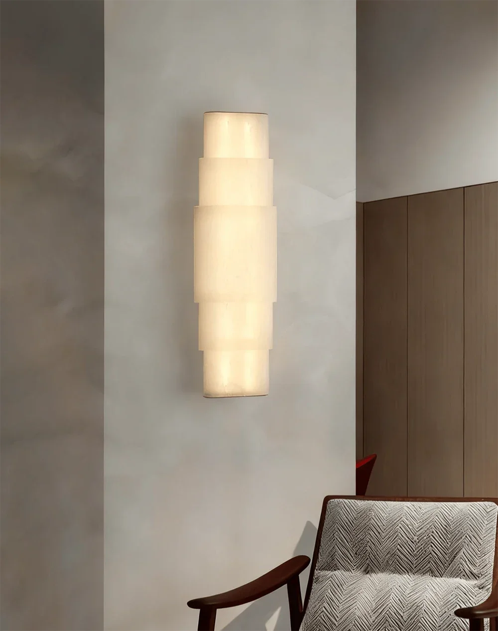 Multi Layer Stacked Alabaster Wall Lamp